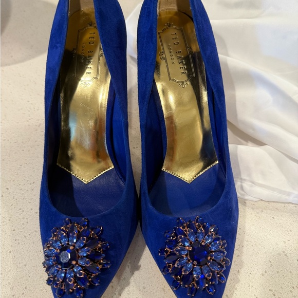 Ted Baker Blue Crystal Embellished Heels